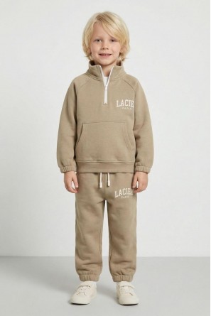 Unisex Laciel 3 İplik Balıkçı Dik Yaka Kahve Takım